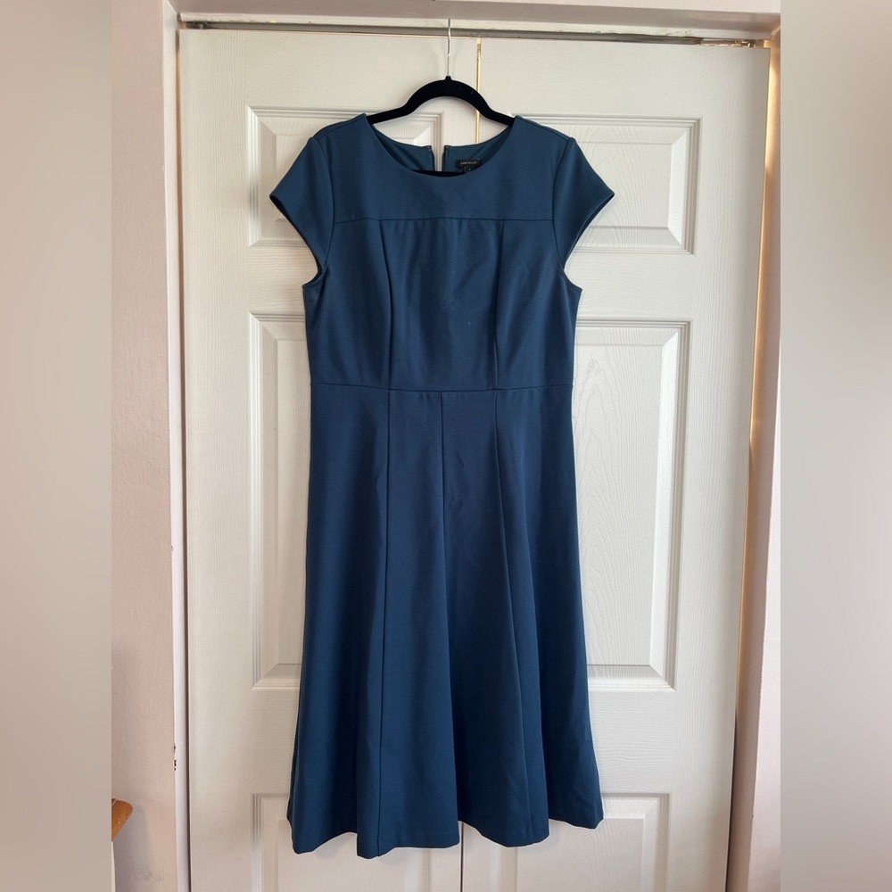 Elegant Blue Cap Sleeve Dress
